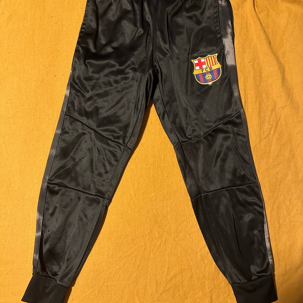 Kids Black Track Pants (Barcelona Soccer)